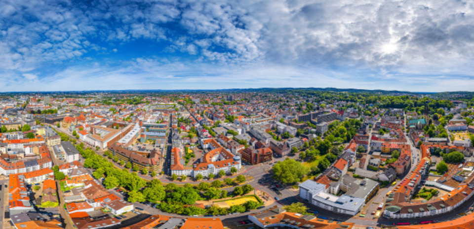 Luftaufnahme der Stadt Bielefeld