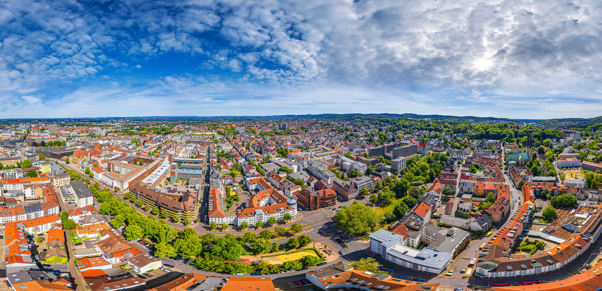 Luftbildaufnahme der Stadt Bielefeld