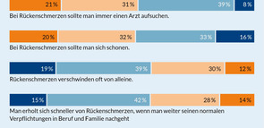 Grafik "Meinungen in Bezug auf Rückenschmerzen"